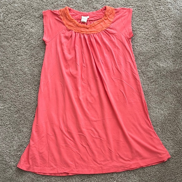 💜 3 for $10 Crewcuts Coral Dress with Orange Trim - Picture 1 of 2